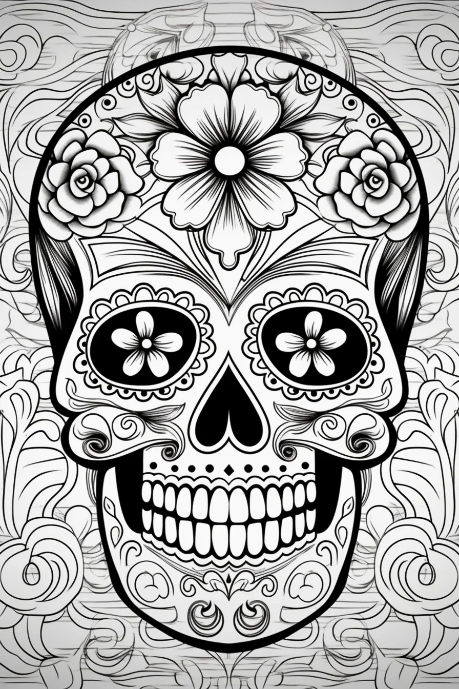 skull cool coloring pages