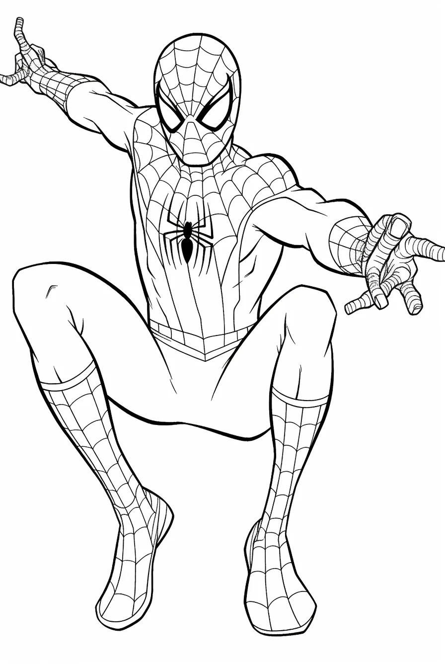 spiderman coloring pages easy