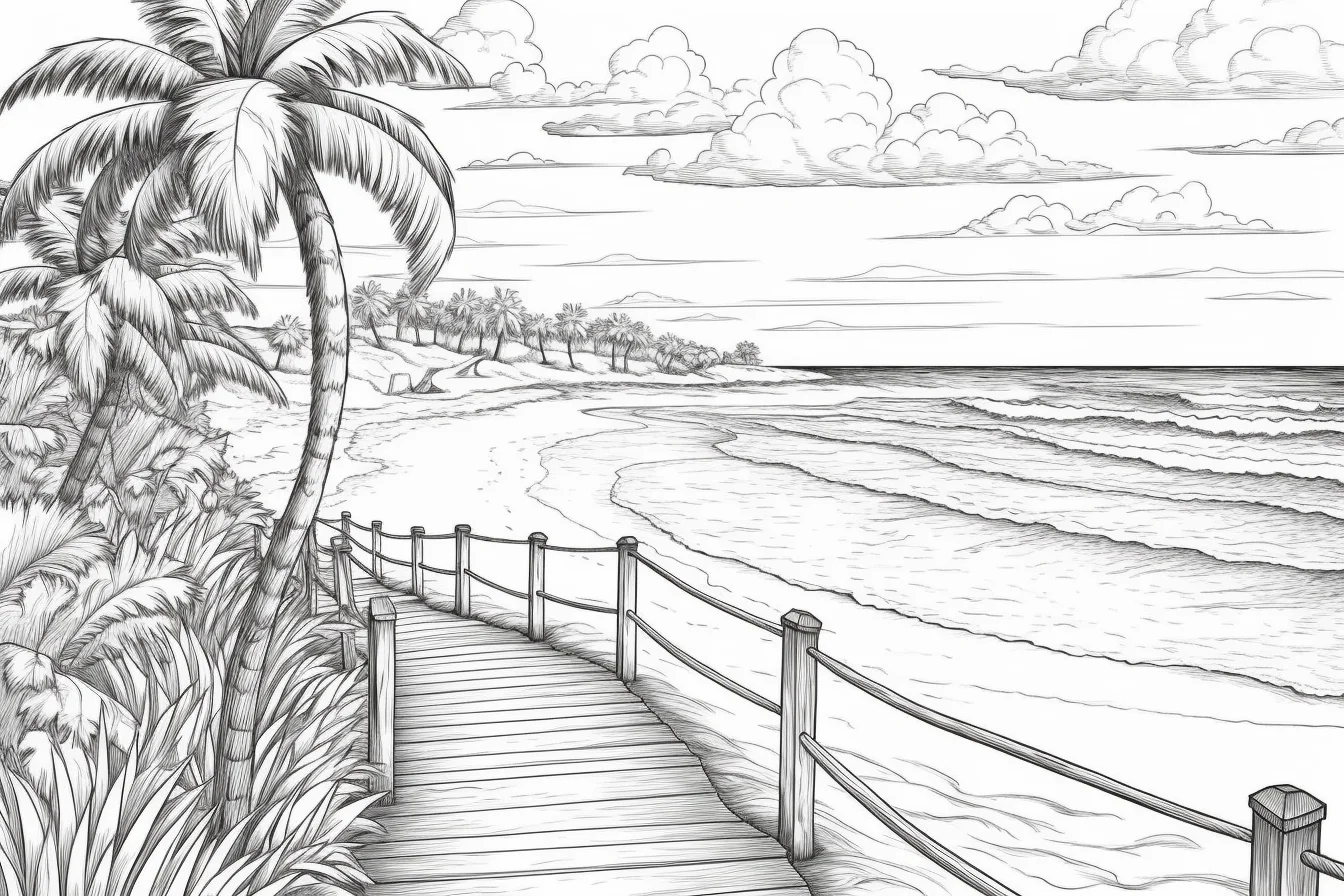 summer coloring page for adults