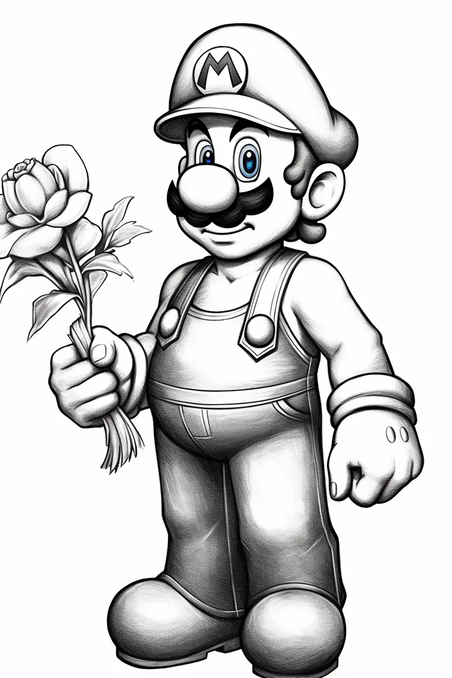 super mario coloring pages for adults