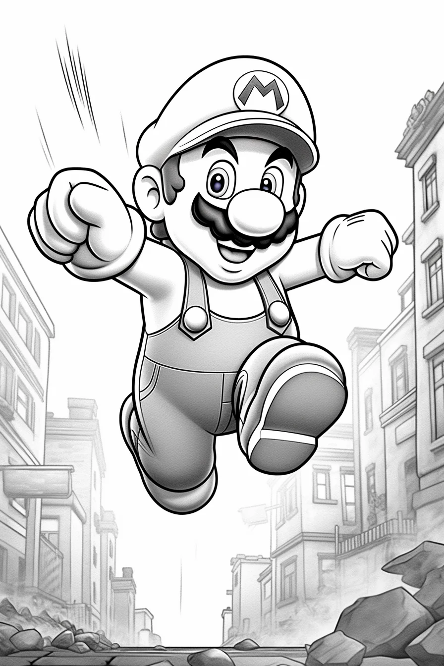 super mario coloring pages for kids