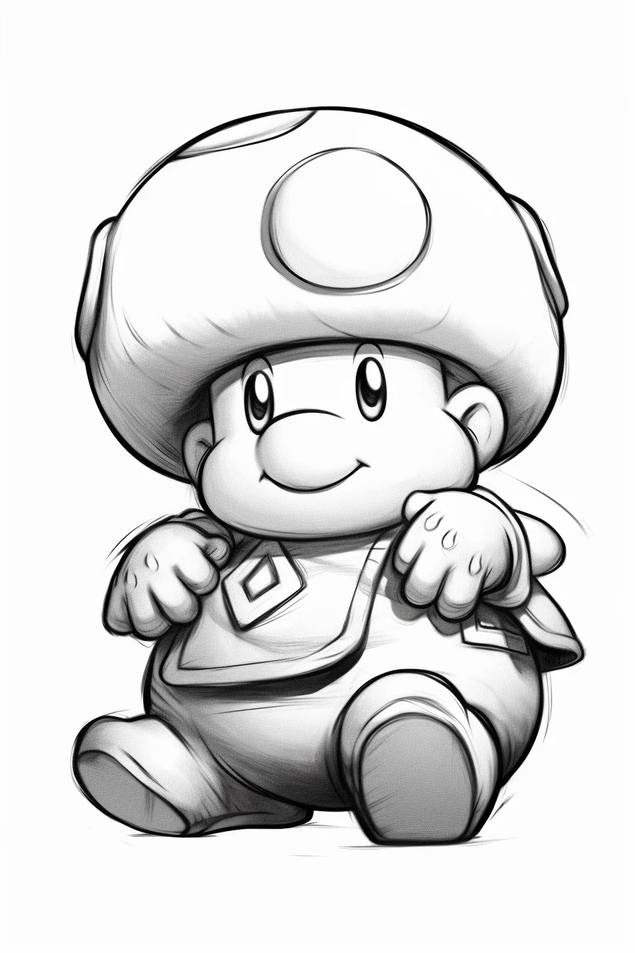 toad mario coloring pages printable
