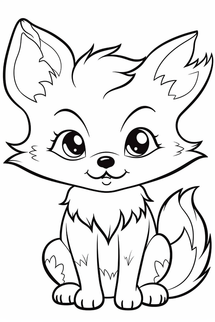 Baby Fox Cute Fox Coloring Pages