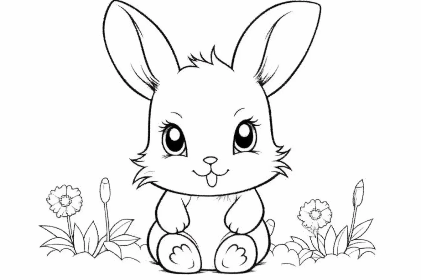 Cute Baby Cute Bunny Coloring Pages