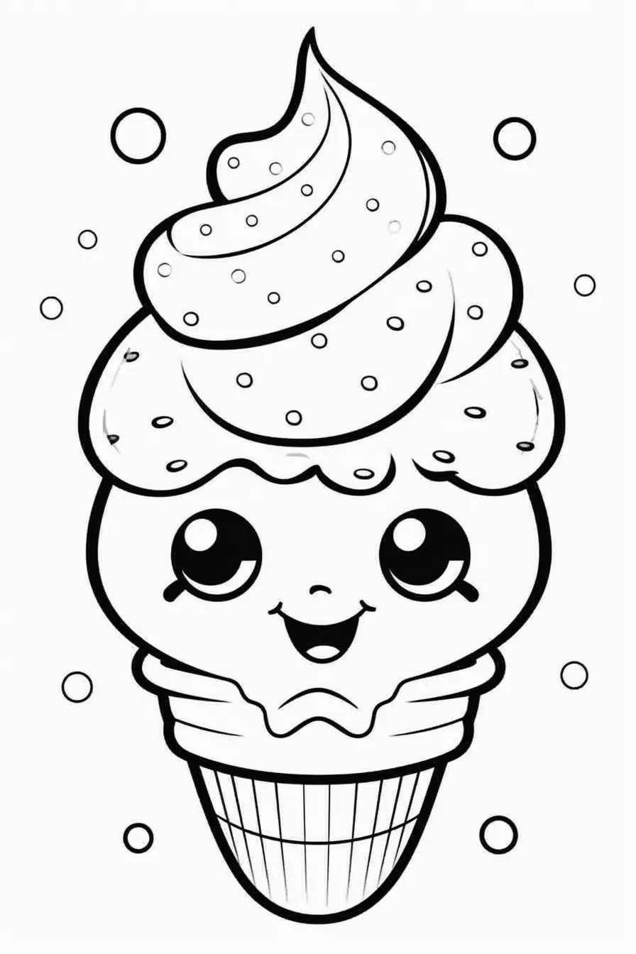 Cute Ice Cream Coloring Pages