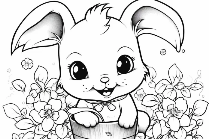 Cute Kawaii Bunny Coloring Pages