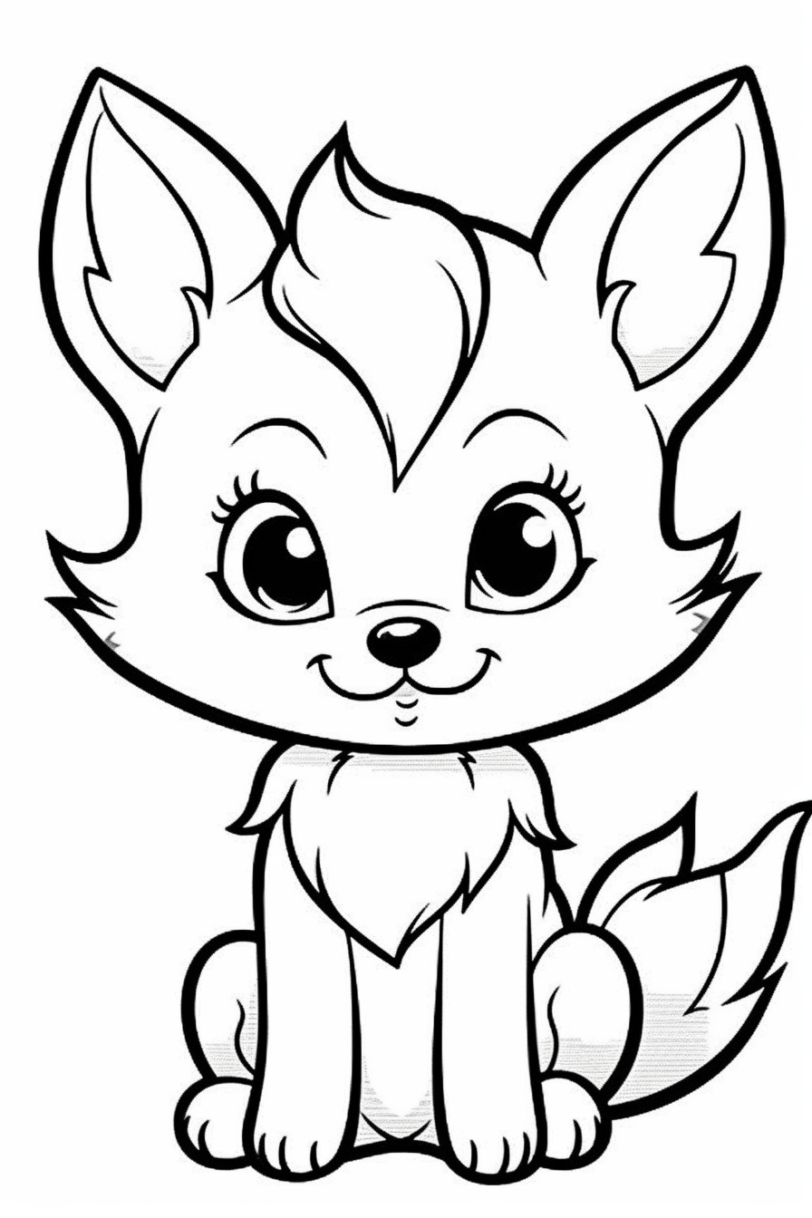 Cute Kawaii Fox Coloring Pages