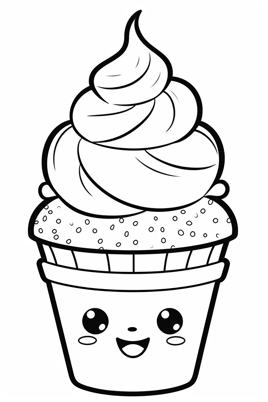 Cute Kawaii Ice Cream Coloring Pages