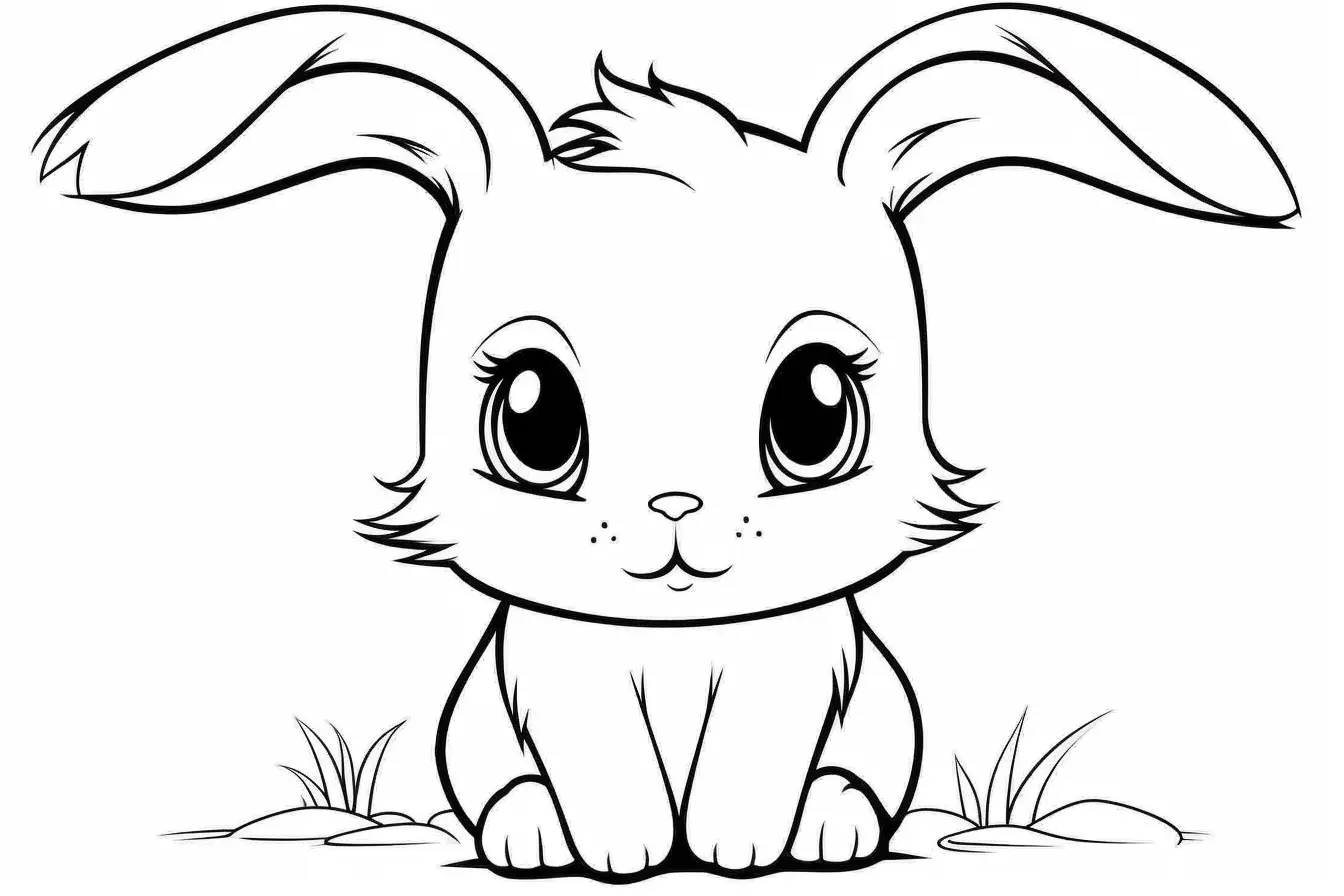 Easy Cute Bunny Coloring Pages