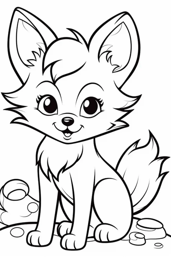 Easy Cute Fox Coloring Pages
