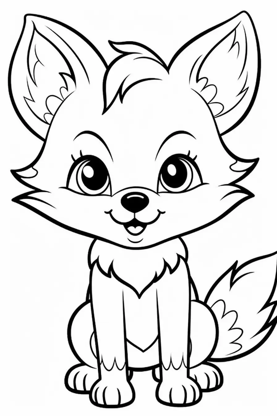 Easy Fox Coloring Pages