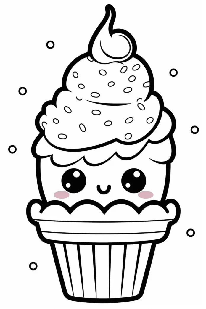 Easy Ice Cream Coloring Pages