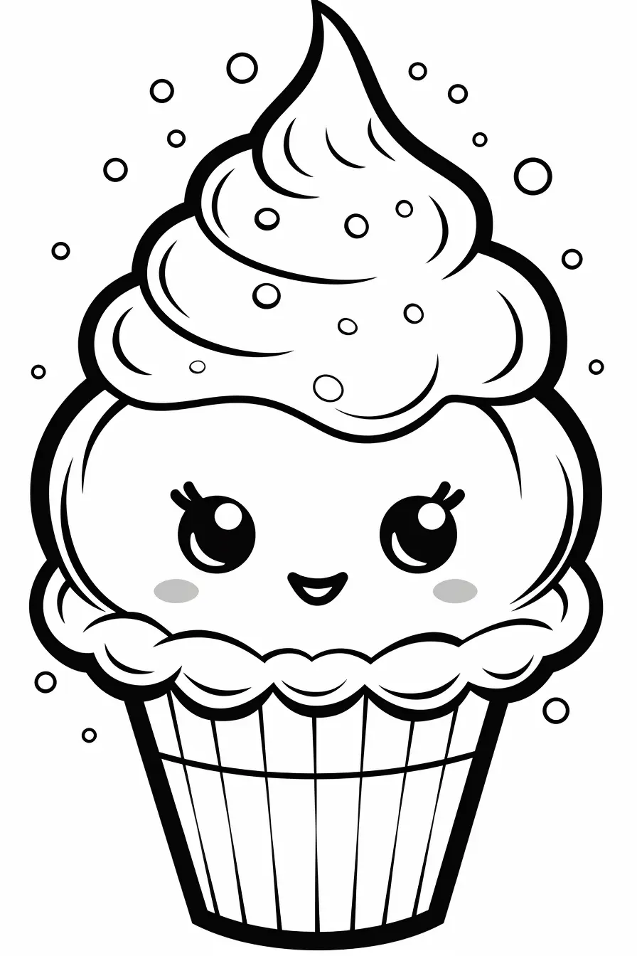 Food Kawaii Cute Ice Cream Coloring Pages