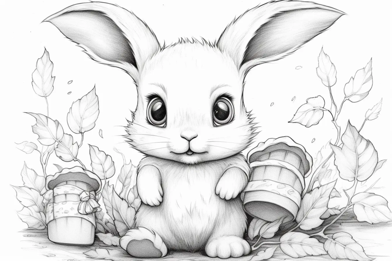 Kawaii Bunny Coloring Pages