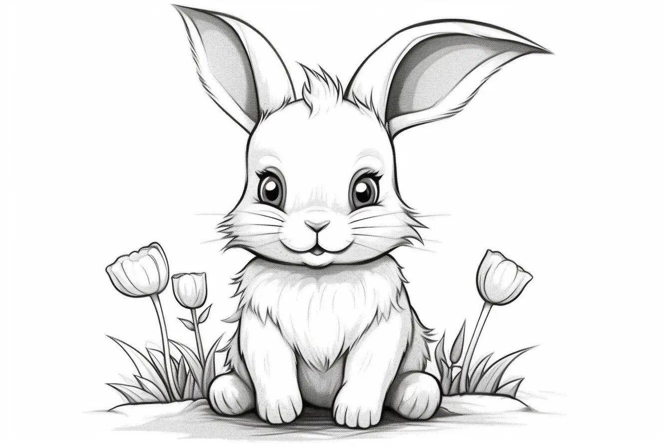 Real Cute Baby Bunny Coloring Pages