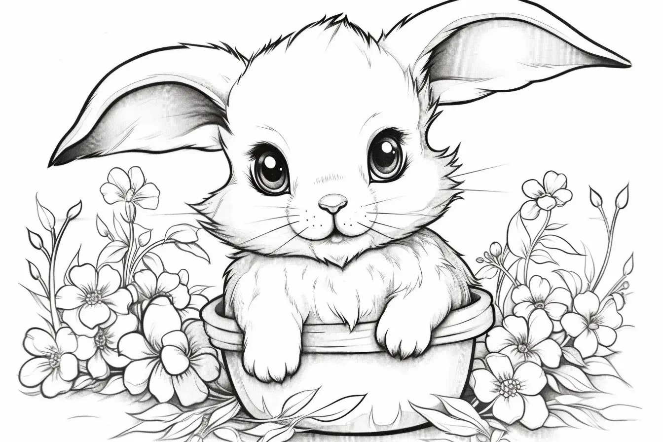 Realistic Baby Bunny Bunny Coloring Pages