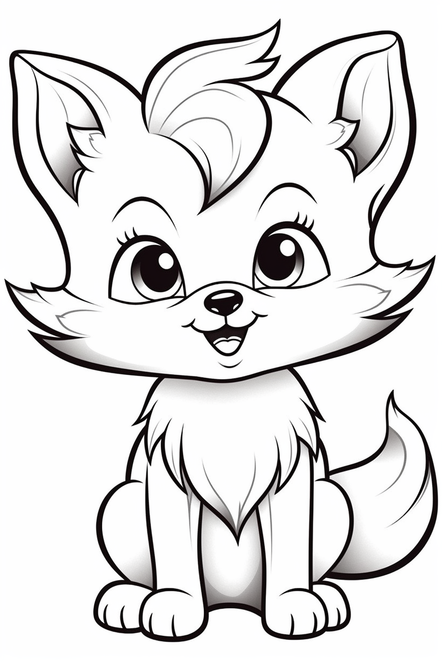 Realistic Baby Fox Coloring Pages