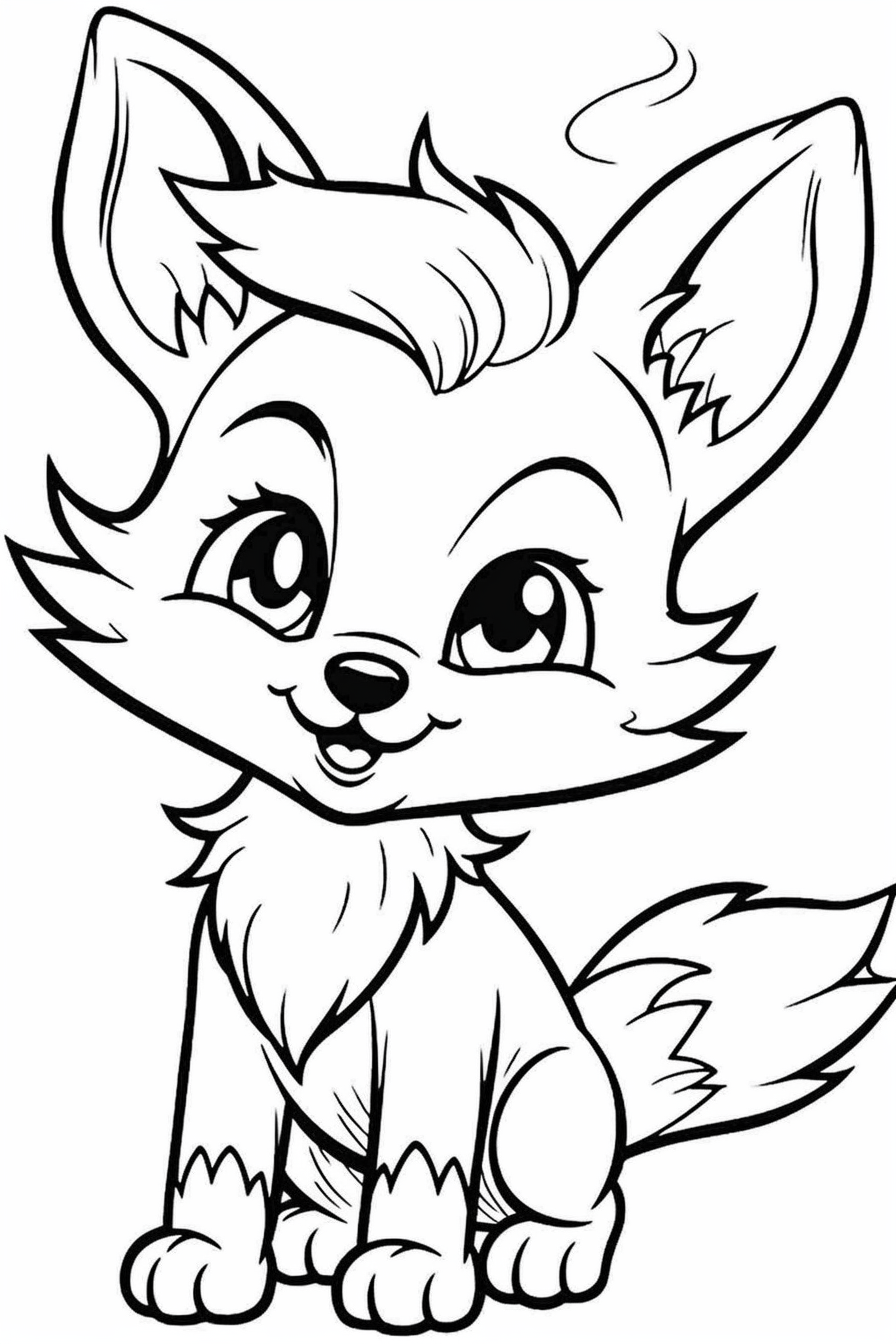 Realistic Cute Fox Coloring Pages