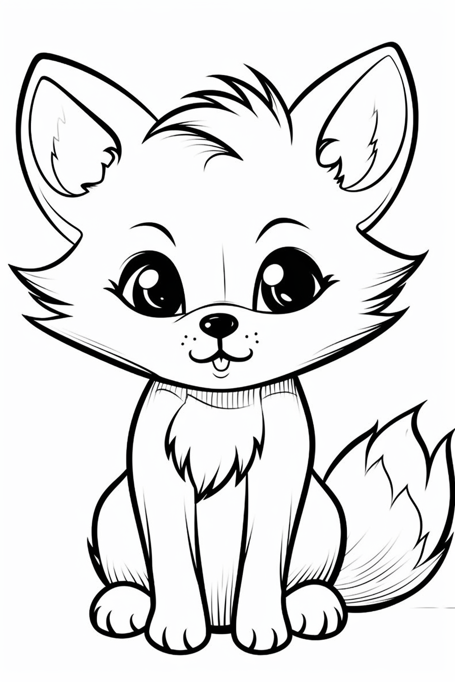 Realistic Printable Fox Coloring Pages