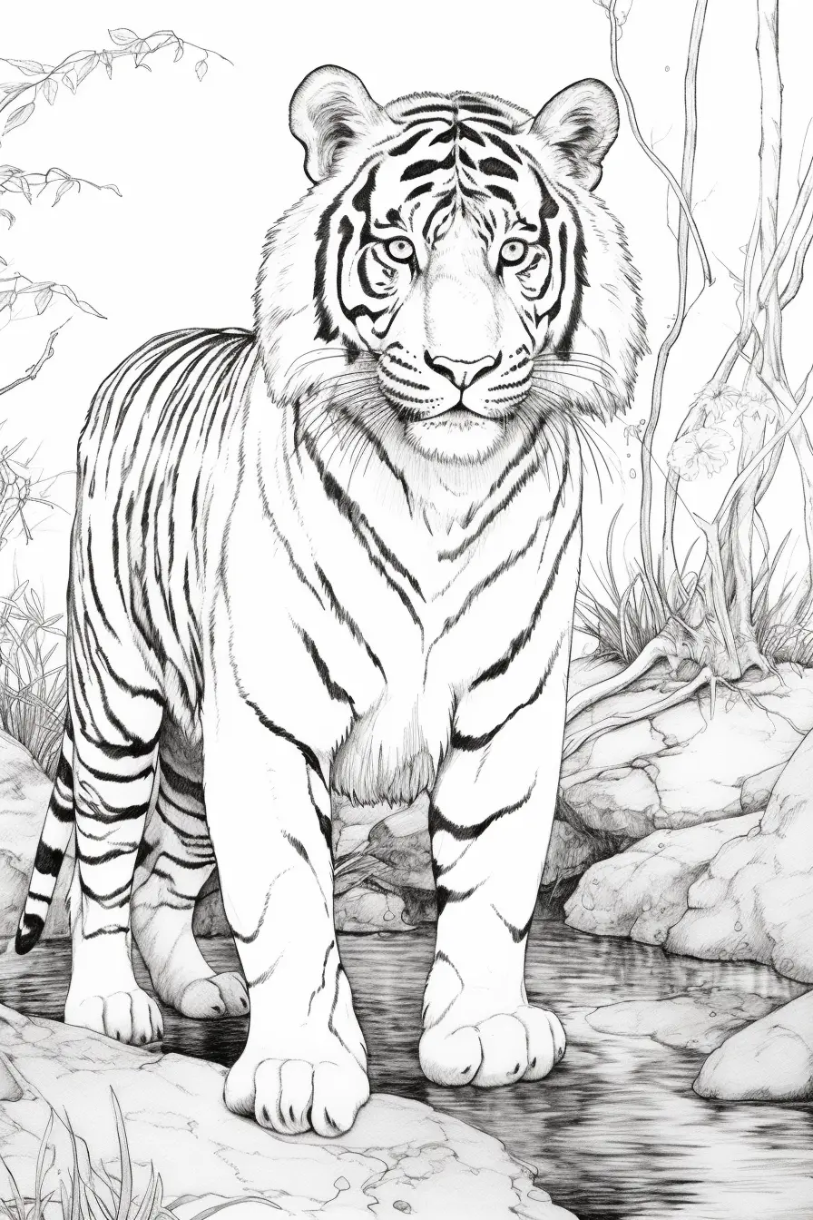 Realistic Tiger Coloring