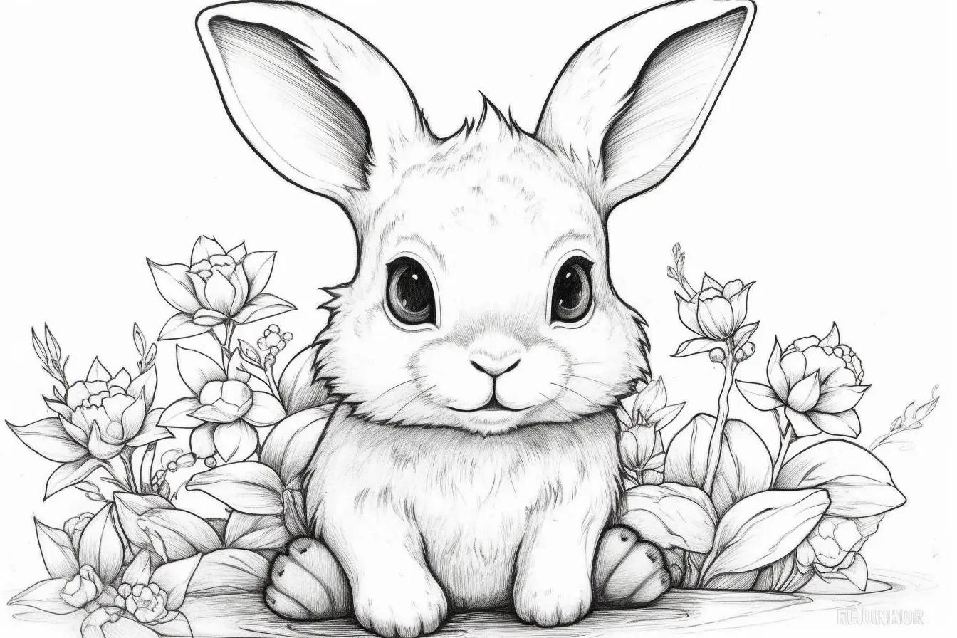 Simple Bunny Coloring Pages