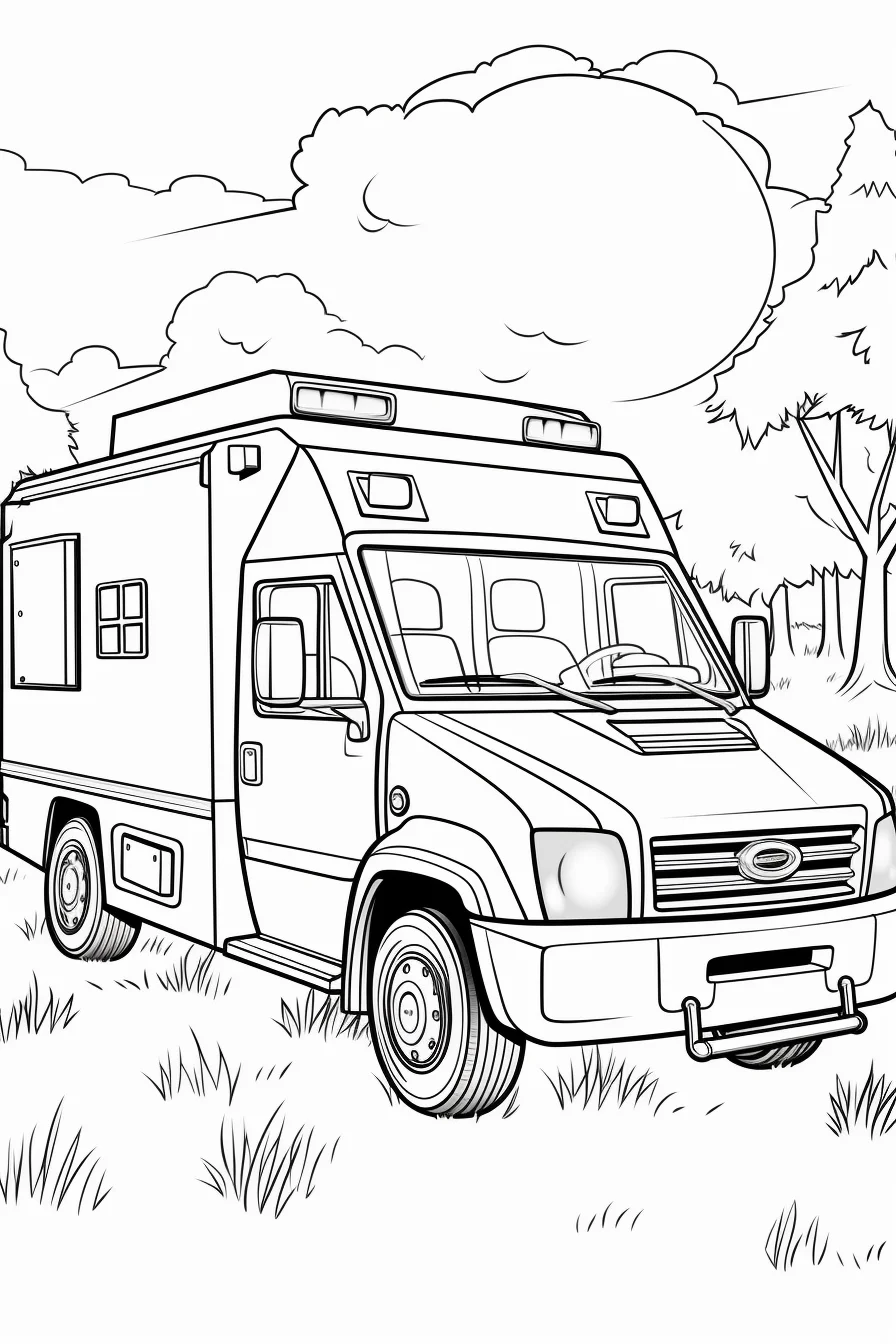 ambulance car coloring pages