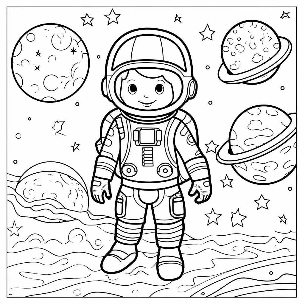 astronaut space coloring pages