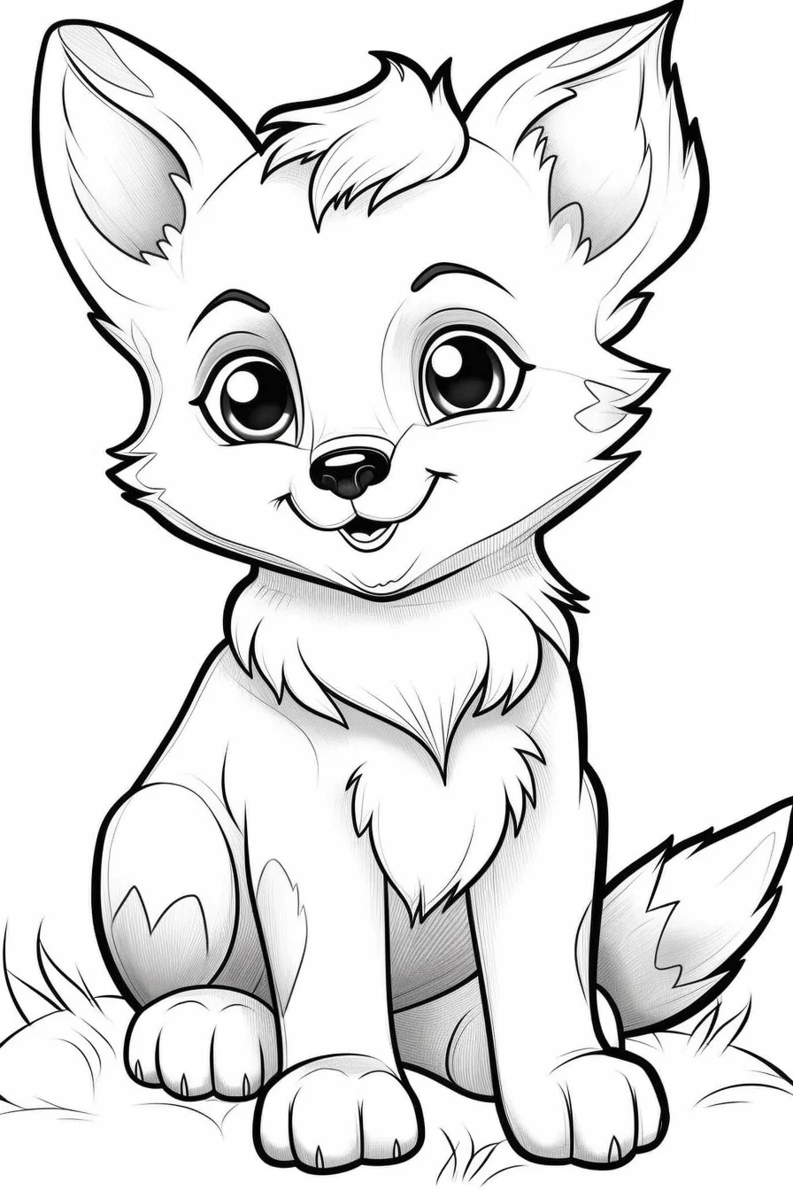 baby wolf coloring pages for kids