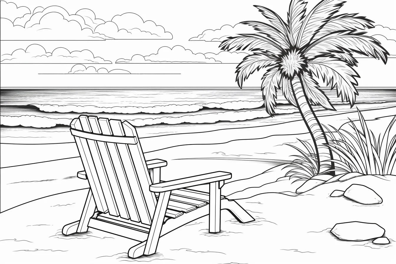 beach summer coloring pages for kids