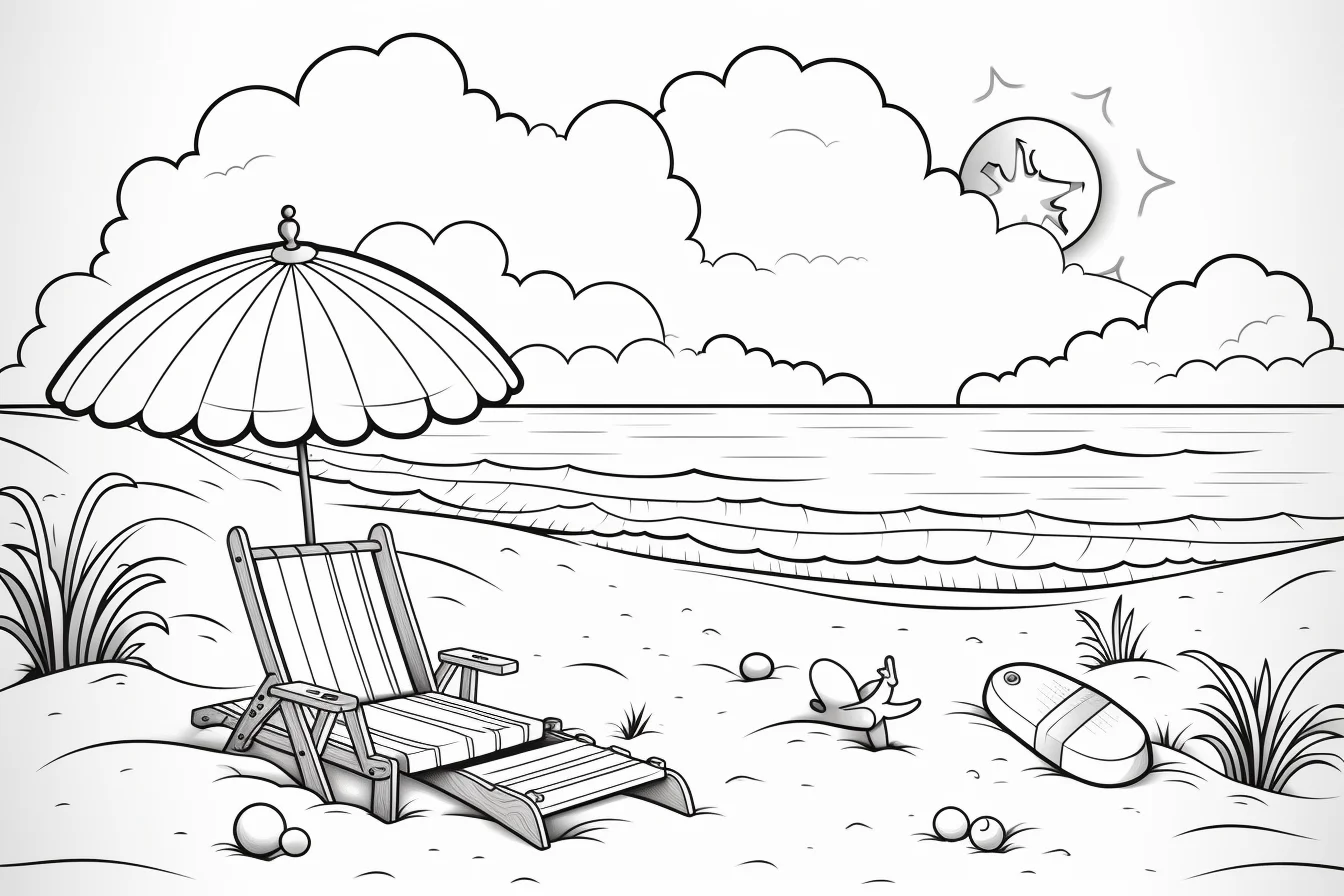 beach summer coloring pages printable