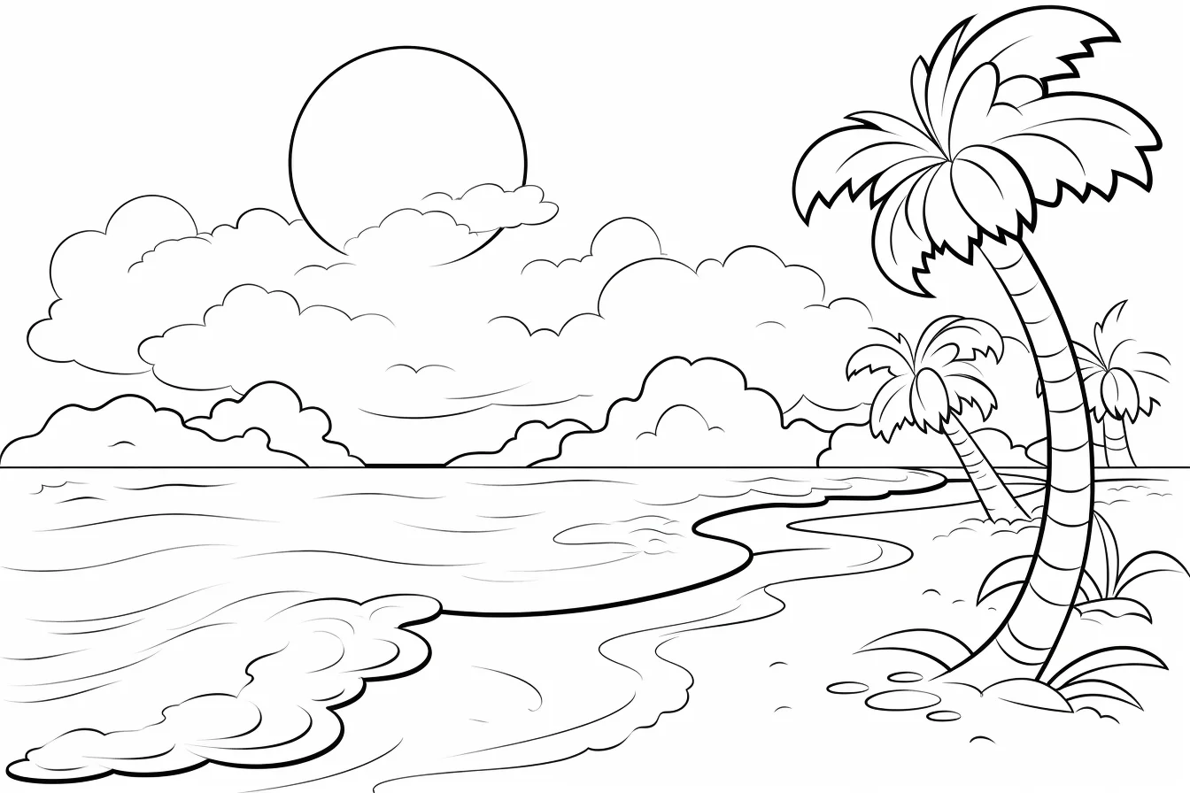 beach summer coloring pages