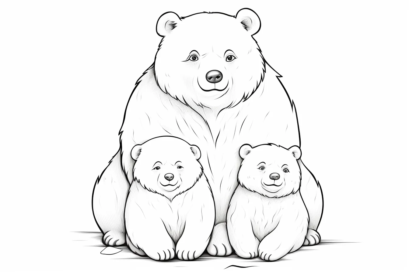 bear family coloring pages