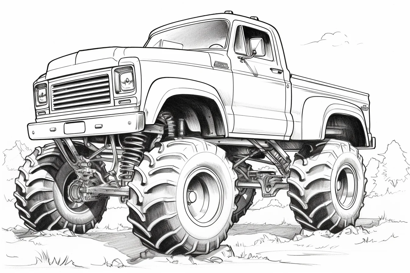 blue thunder monster truck coloring pages
