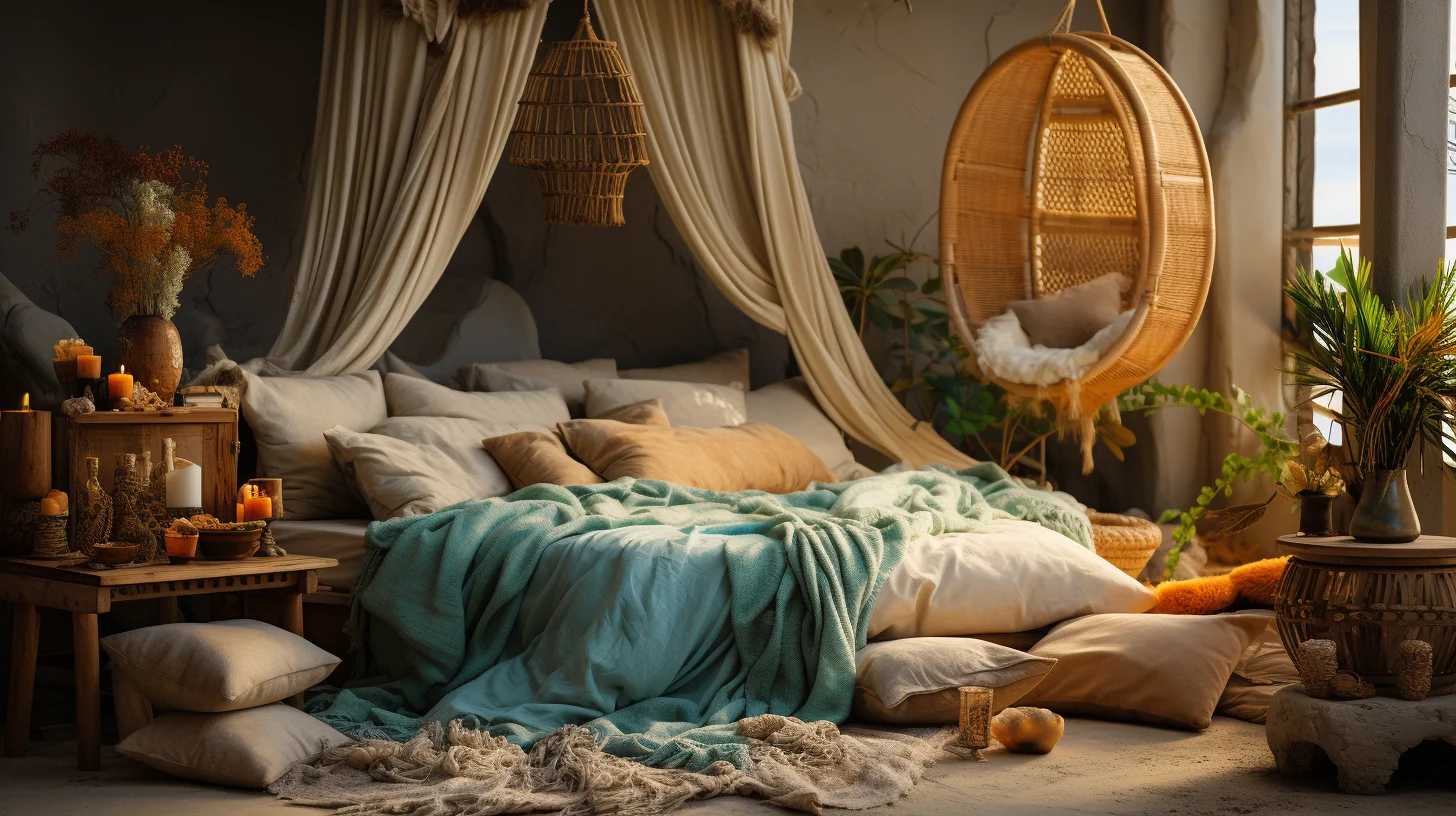 boho bedroom ideas green