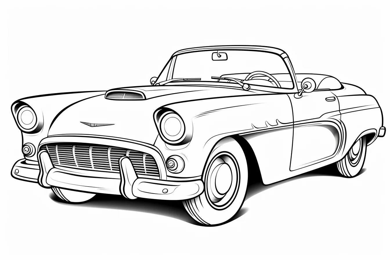 Get Behind the Wheel of Simple Classic Car Coloring Pages 2024