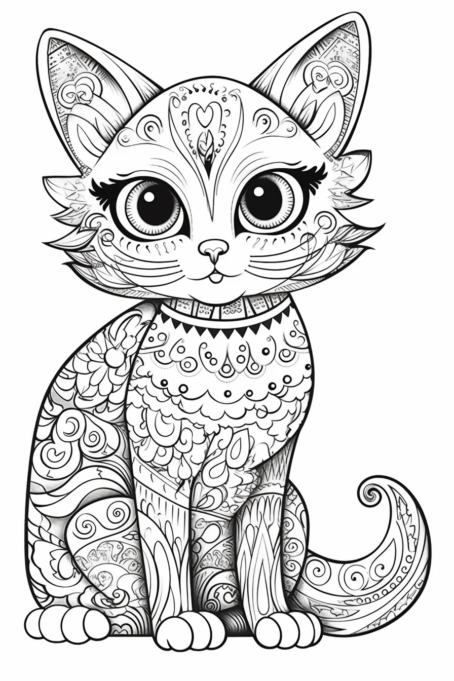 cat coloring pages for adults free