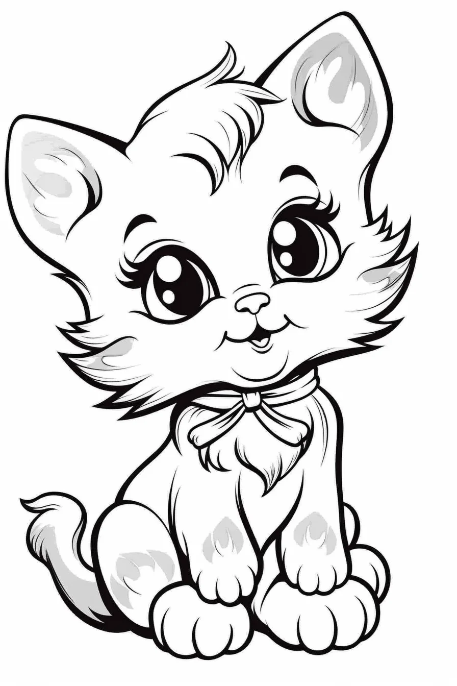happy cat coloring pages