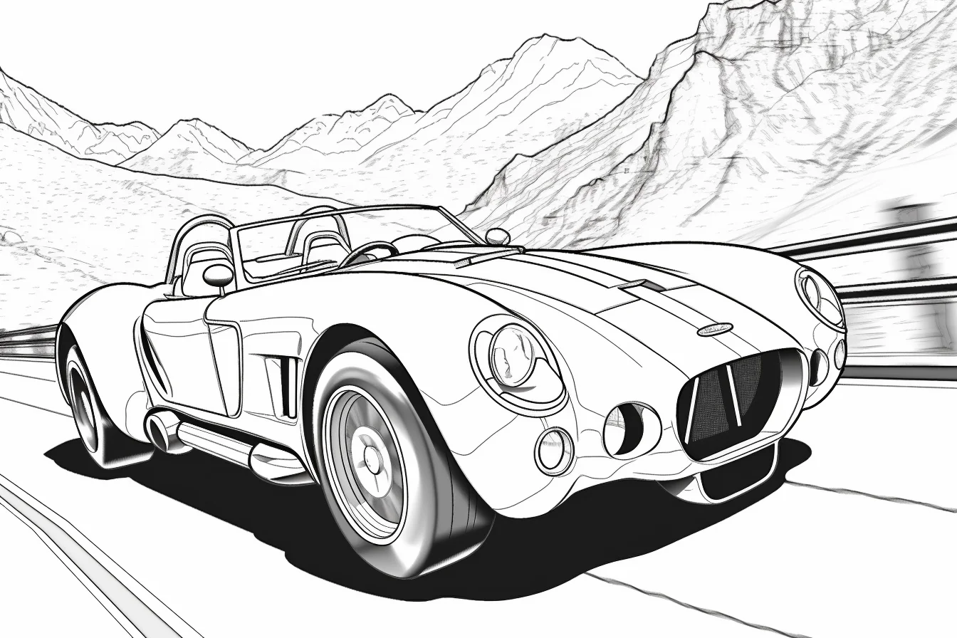 classic car sports car coloring pages free