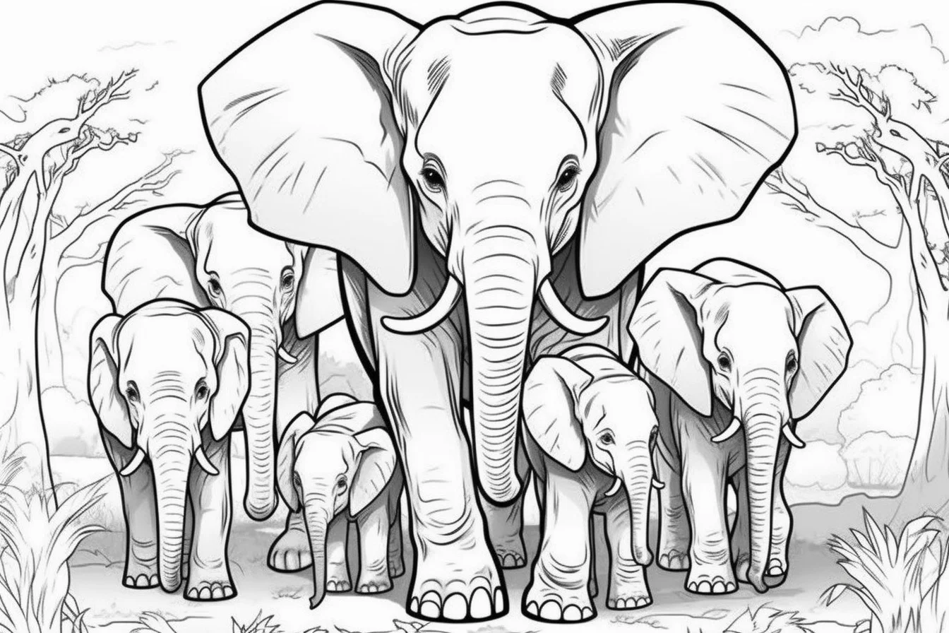 coloring pages for kids elephant