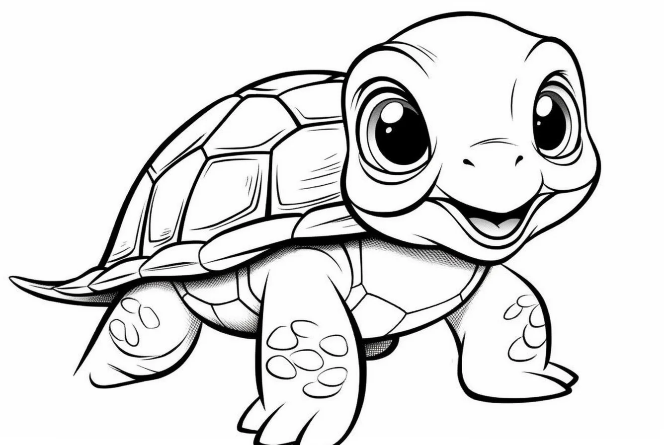 coloring sheet cute turtle coloring pages