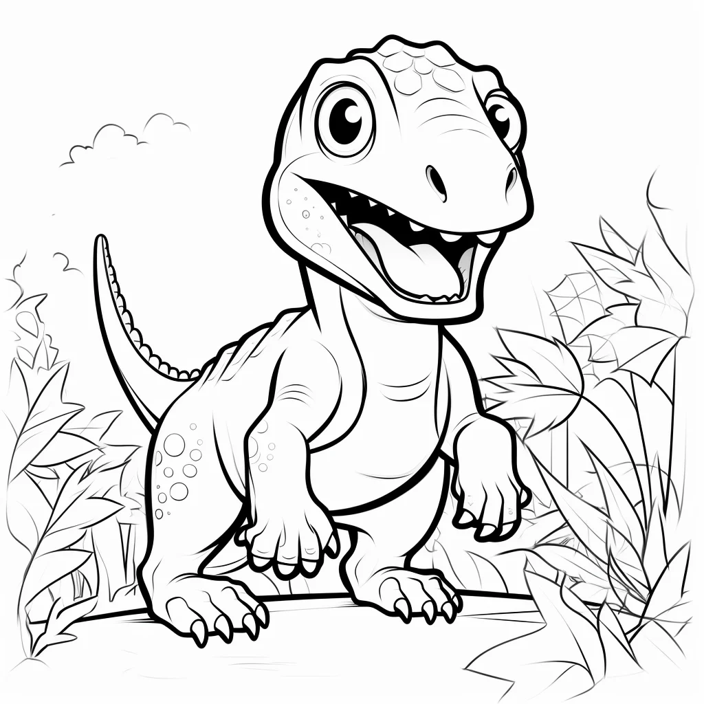 cute baby t rex coloring page for kids