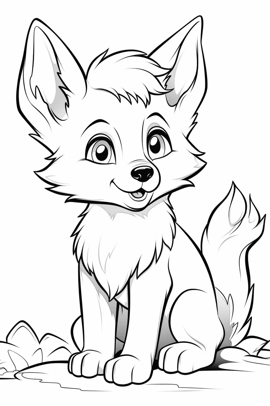 cute easy wolf coloring pages free printable