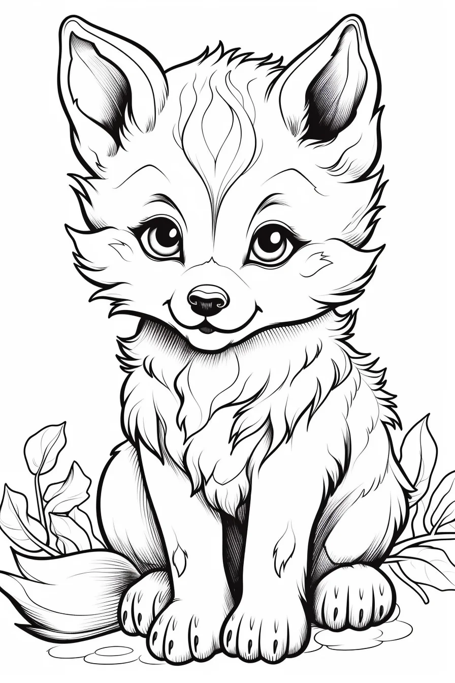 cute easy wolf coloring pages