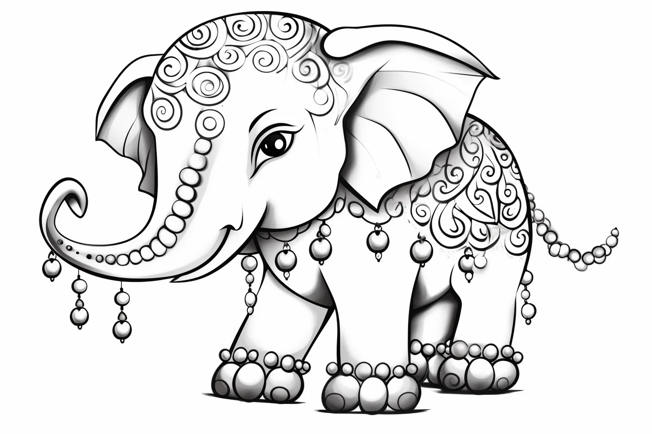 cute elephant coloring pages for adults
