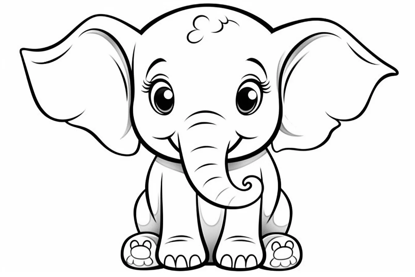 cute elephant coloring pages printable for kids