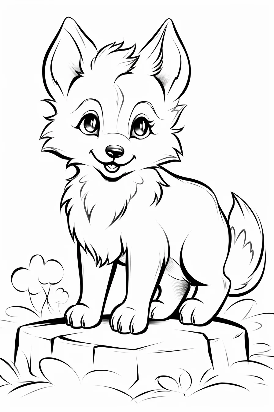 cute free printable baby wolf coloring pages