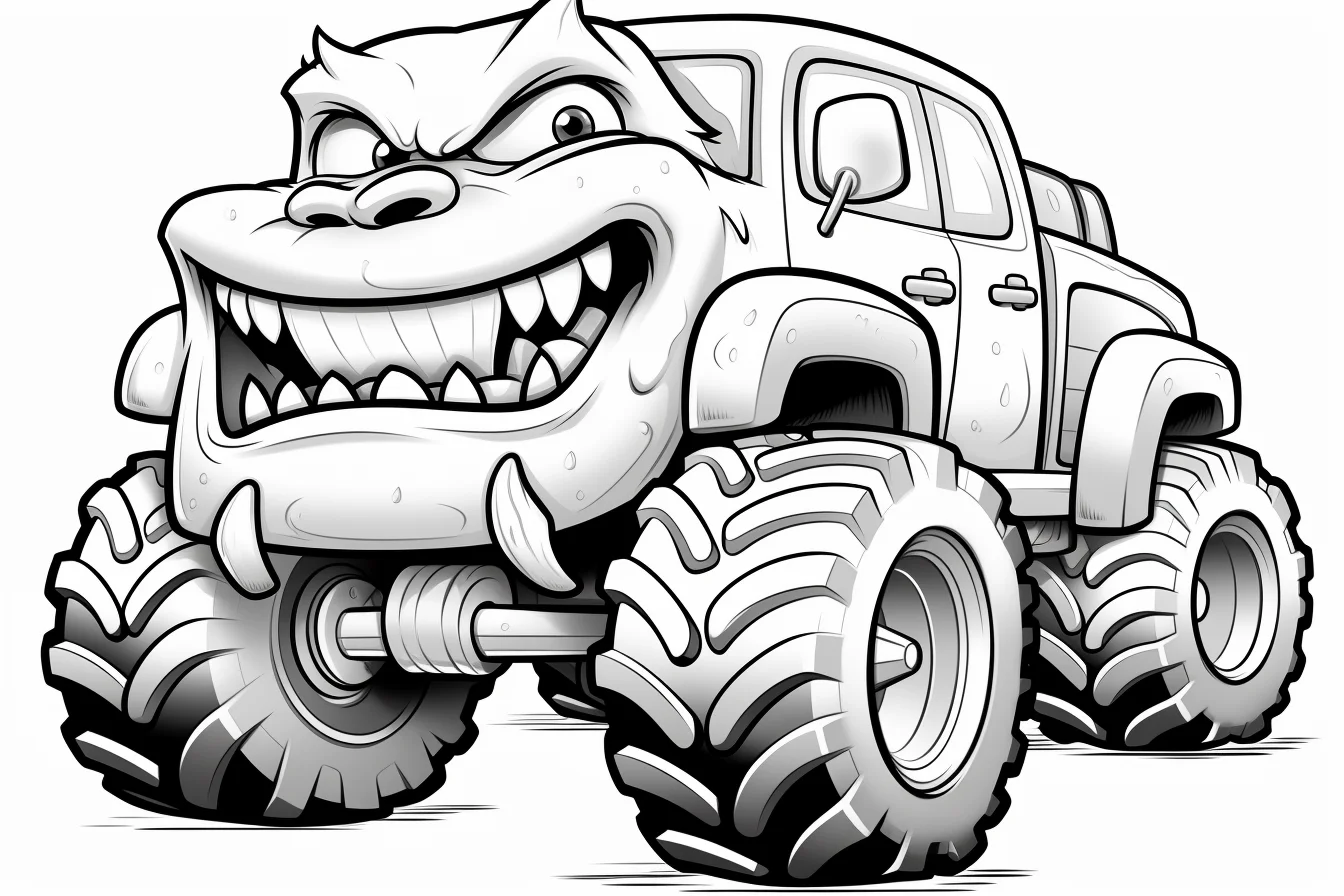 cute monster truck coloring page