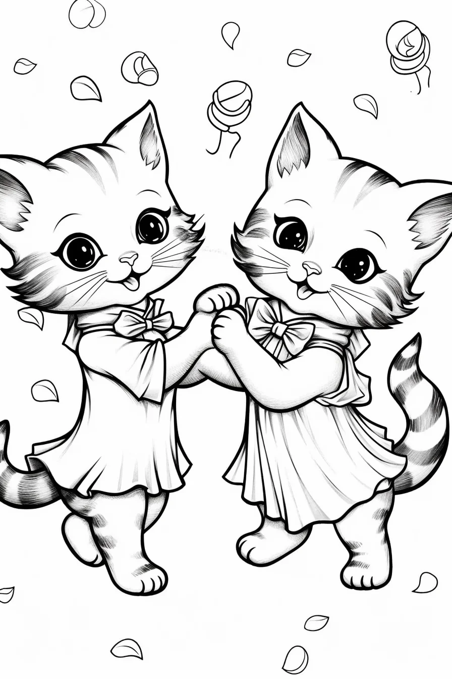 cute printable kawaii cat coloring pages