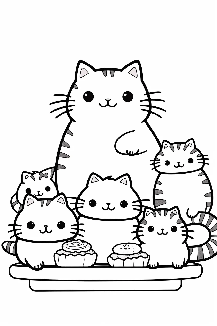 cute printable kitten cat coloring page