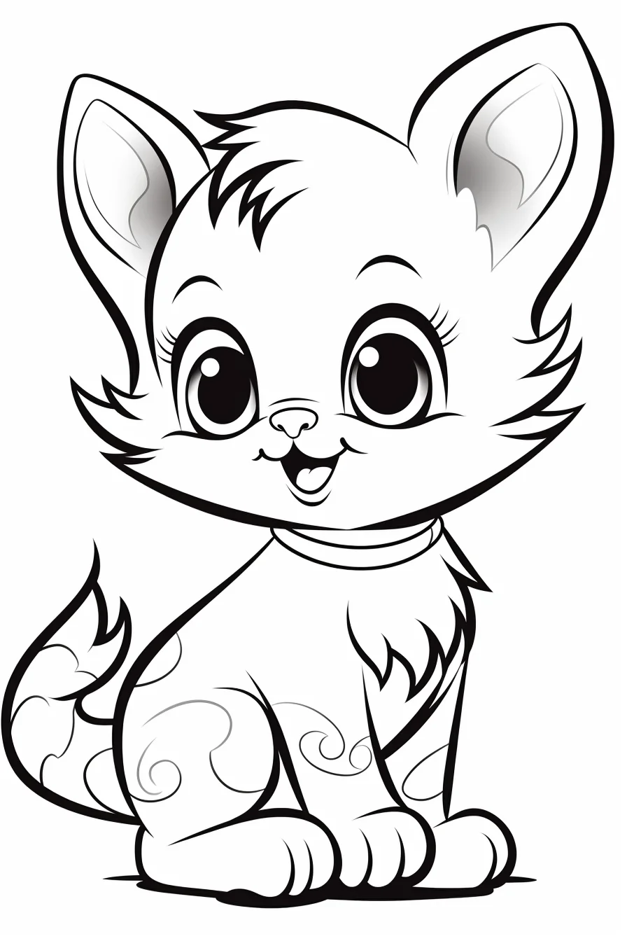 cute printable kitten cat coloring pages